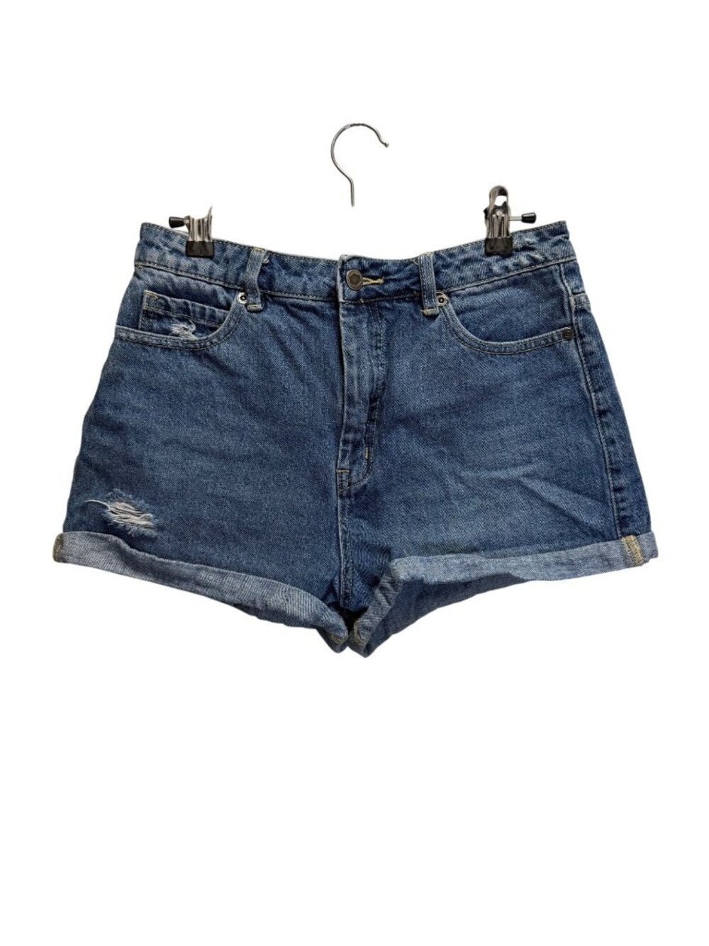 RVCA Womens Hi Roller Denim Shorts Size 28 Distressed Light Wash
